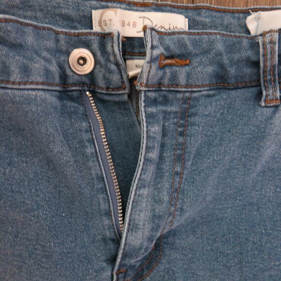 Est 1946 Denim Jeans Embroidered Beads Size 12 Women Highrise Fringe Boho Blue - Picture 6 of 12